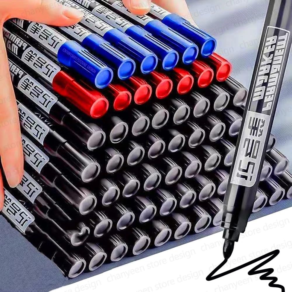 Copic Marker Sketch - 5-50 ชิ้นปากกามาร์กเกอร์กันน้ำแบบใช้น้ำมันปากกามาร์กเกอร์สีดำสีฟ้าสีแดงหมึกสำหรับแก้วโลหะเครื่องเขียนศิลปะการวาดภาพอุปกรณ์สำนักงานโรงเรียน