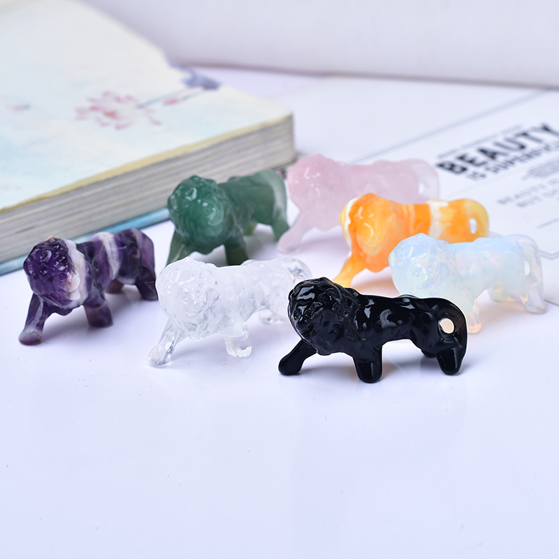 Lion Stationery & Office Supply(Kunshan)Co.Ltd - สิงโตออบซิเดียนคริสตัลธรรมชาติเหมาะสำหรับเพื่อนเป็นของขวัญหินแร่เครื่องเขียนของขวัญตกแต่งฮาโลวีนตกแต่งบ้าน