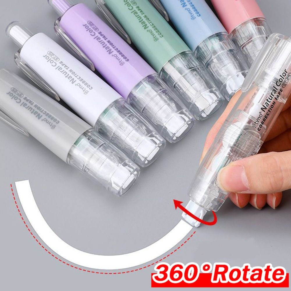 Correction Tape Roller - เทปแก้คำผิดแบบเปลี่ยนสายได้ปากกาลบคำผิดหลากสีทนทานบราดันทรงสำนักงานโรงเรียน