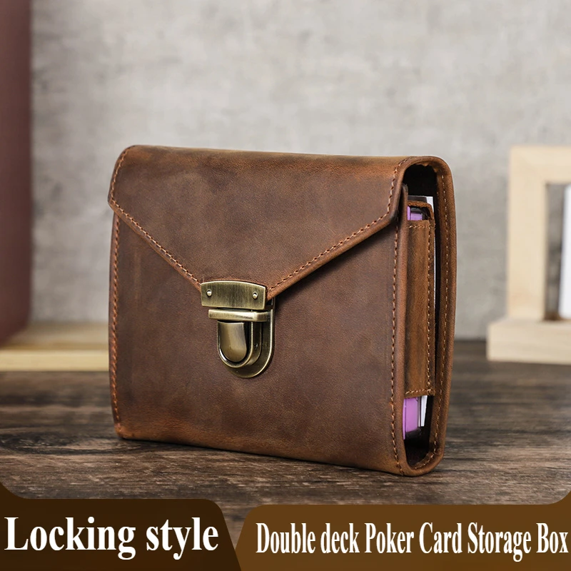 Stationery Supply Business - Luxury Retro หนังโน้ตบุ๊คปากกาธุรกิจเครื่องเขียนอุปกรณ์สํานักงานพิเศษ Double Deck โป๊กเกอร์กล่องเก็บ