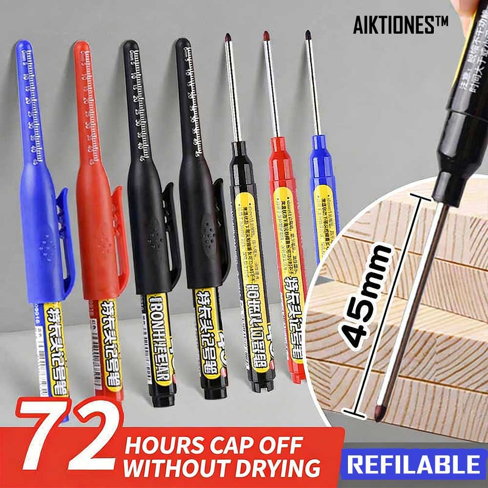 Whiteboard Marker Set - ปากกามาร์คเกอร์หัวแหลมแบบเจาะลึก 6 ชิ้น กันน้ำ ใช้กับน้ำมัน สำหรับเขียนบนโลหะ
