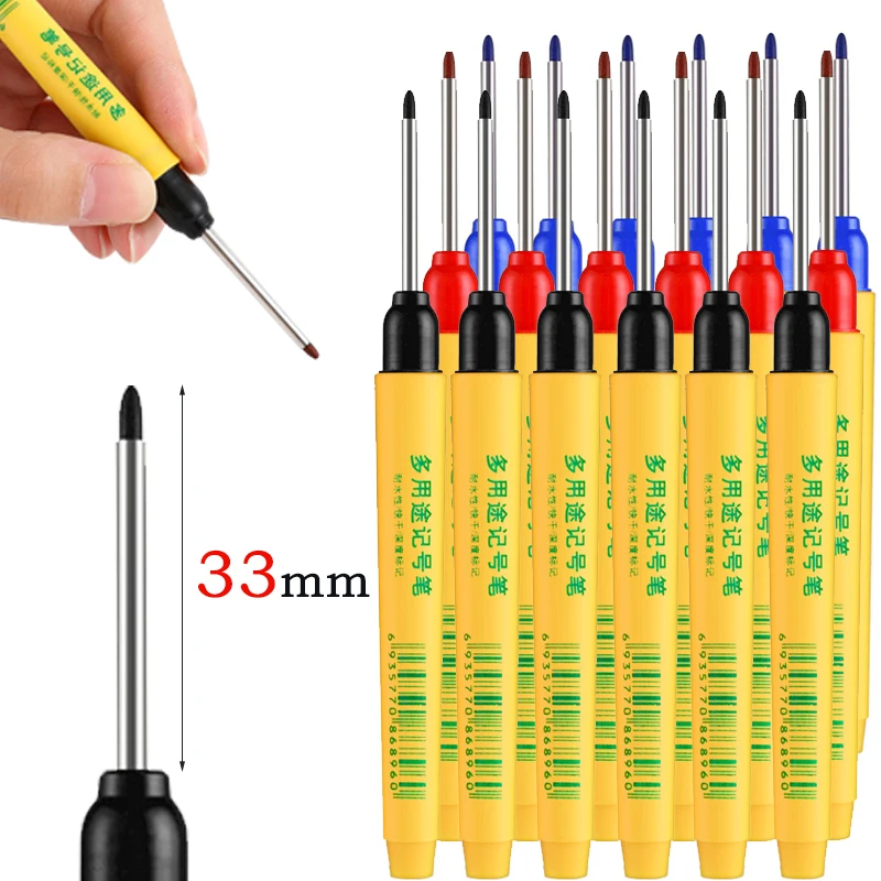 Whiteboard Marker Set - 6 ชิ้น/ชุด ปากกาเขียนแบบหัวยาว 33 มม. สีแดง/น้ำเงิน/ดำ