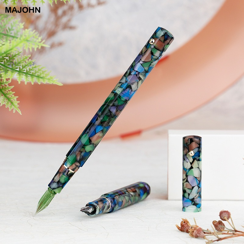 Stationery Supply Business - ปากกาหมึกซึม MAJOHN N8 หัวเรซิ่นแก้ว ปากกาเขียนด้วยมือ สำหรับเขียนธุรกิจ
