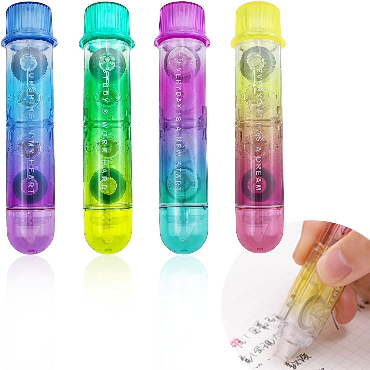 Correction Tape Roller - 4 แพ็ค 2 In1 สีขาว OUT
