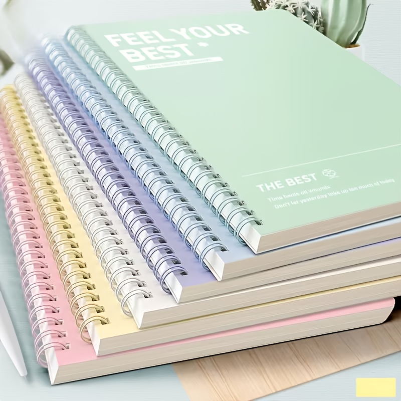 Graph Paper Pad - สมุดโน้ตเกลียว 6 ชิ้น, สมุดโน้ตเกลียวปกแข็ง A5/B5 แบบเรียบง่าย,
