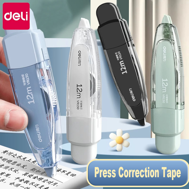 Correction Tape Roller - ชุดเทปลบคำผิดแบบกดขนาด5มม. * 12ม. อุปกรณ์เครื่องเขียนสำหรับโรงเรียนสำนักงานปากกาแก้ไขสไตล์ปากกา