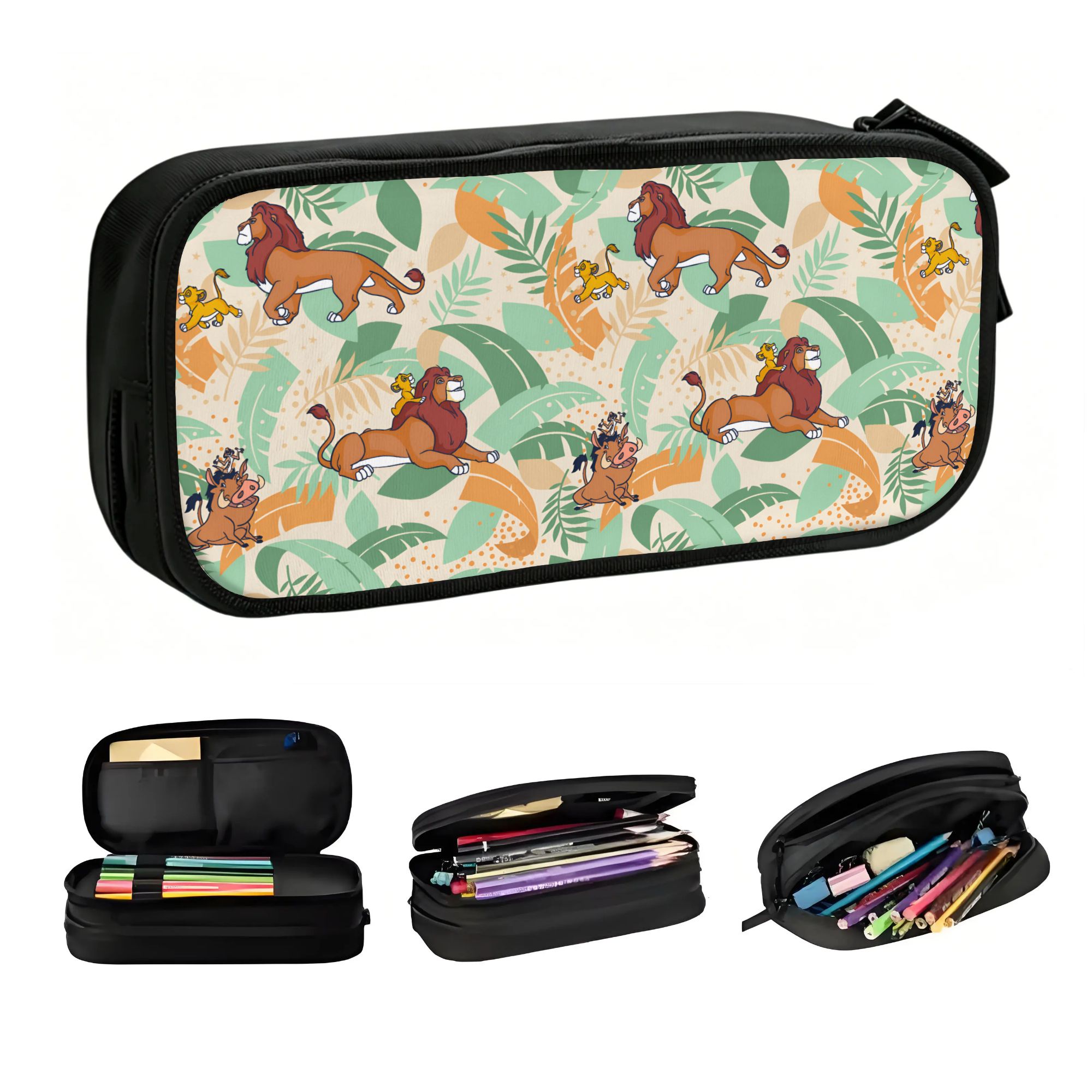 Lion Stationery & Office Supply(Kunshan)Co.Ltd - ไลออนส์ อนิเมะ คิงส์ โรงเรียนกระเป๋าดินสอผู้ชายผู้หญิงความจุขนาดใหญ่ซิมบ้า พัมบาการ์ตูนกระเป๋าดินสอกระเป๋านักเรียนเครื่องเขียน
