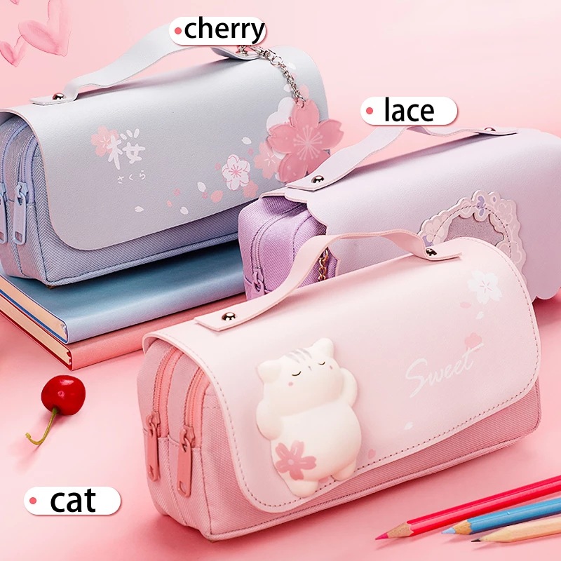 Stationery And Office Supply Stores - กล่องดินสอสำหรับโรงเรียนเครื่องเขียนสุดน่ารักสำหรับใส่ปากกากระเป๋าของเด็กผู้หญิงเครื่องเขียนสไตล์เกาหลี