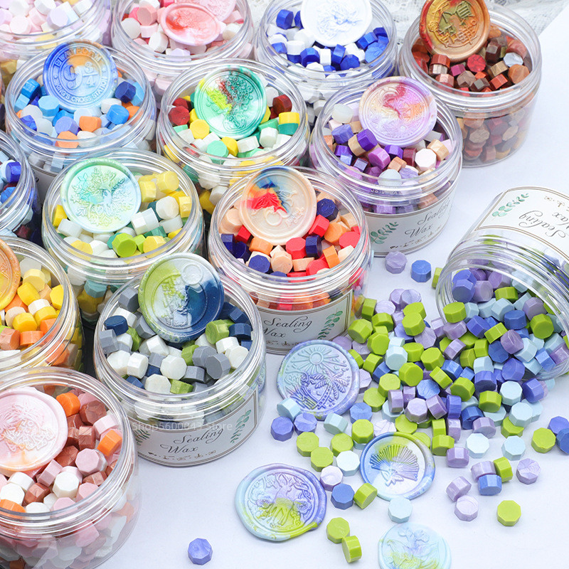 Wax Seal Stamp Kit - 100ชิ้น/ถุง Vintage Wax Seal ผสมสีขี้ผึ้งลูกปัดสีใหม่ Octagon