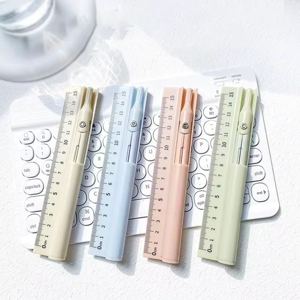 Compass Geometry Set - ชุดเครื่องมือเขียนแบบ 3-in-1 ประกอบด้วย ปากกาเข็มทิศ ไม้บรรทัดวาดเขียนเรขาคณิตสำหรับนักเรียน และเข็มทิศวิศวกรรมอเนกประสงค์