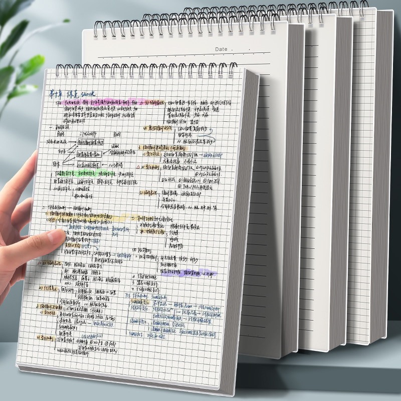 Graph Paper Pad - สมุดโน้ต B5 แบบสันห่วง หนังสือขนาดเล็ก สมุดสี่เหลี่ยมหนา สมุดนักศึกษา