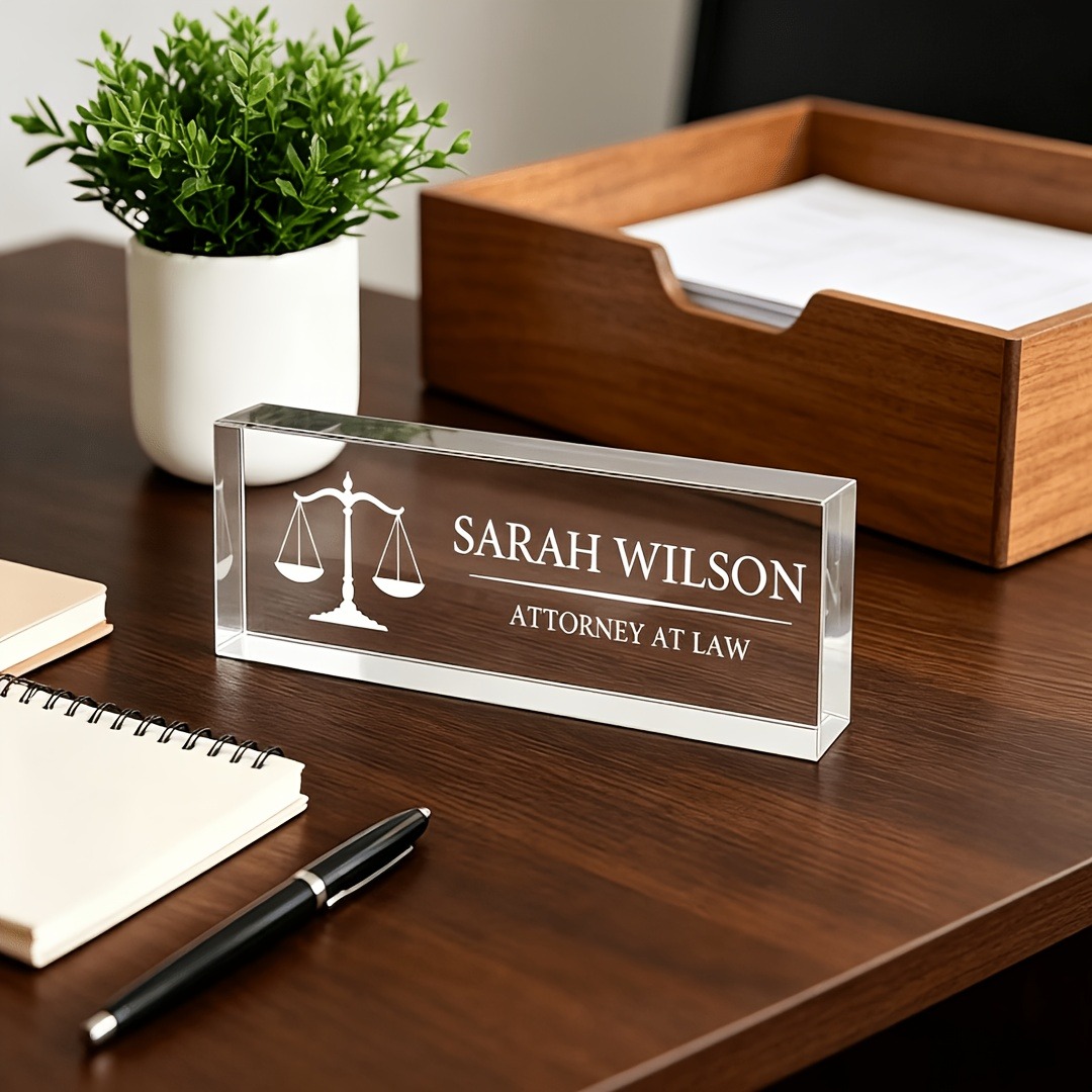 ป้ายชื่ออะคริลิกสำหรับโต๊ะทำงา - Desk Name Plate บทวิจารณ์และราคา