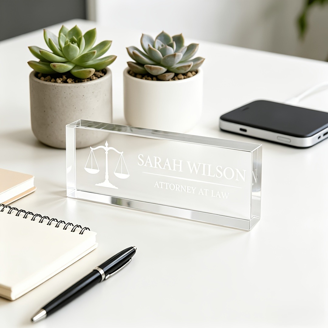 ป้ายชื่ออะคริลิกสำหรับโต๊ะทำงา - Desk Name Plate บทวิจารณ์และราคา