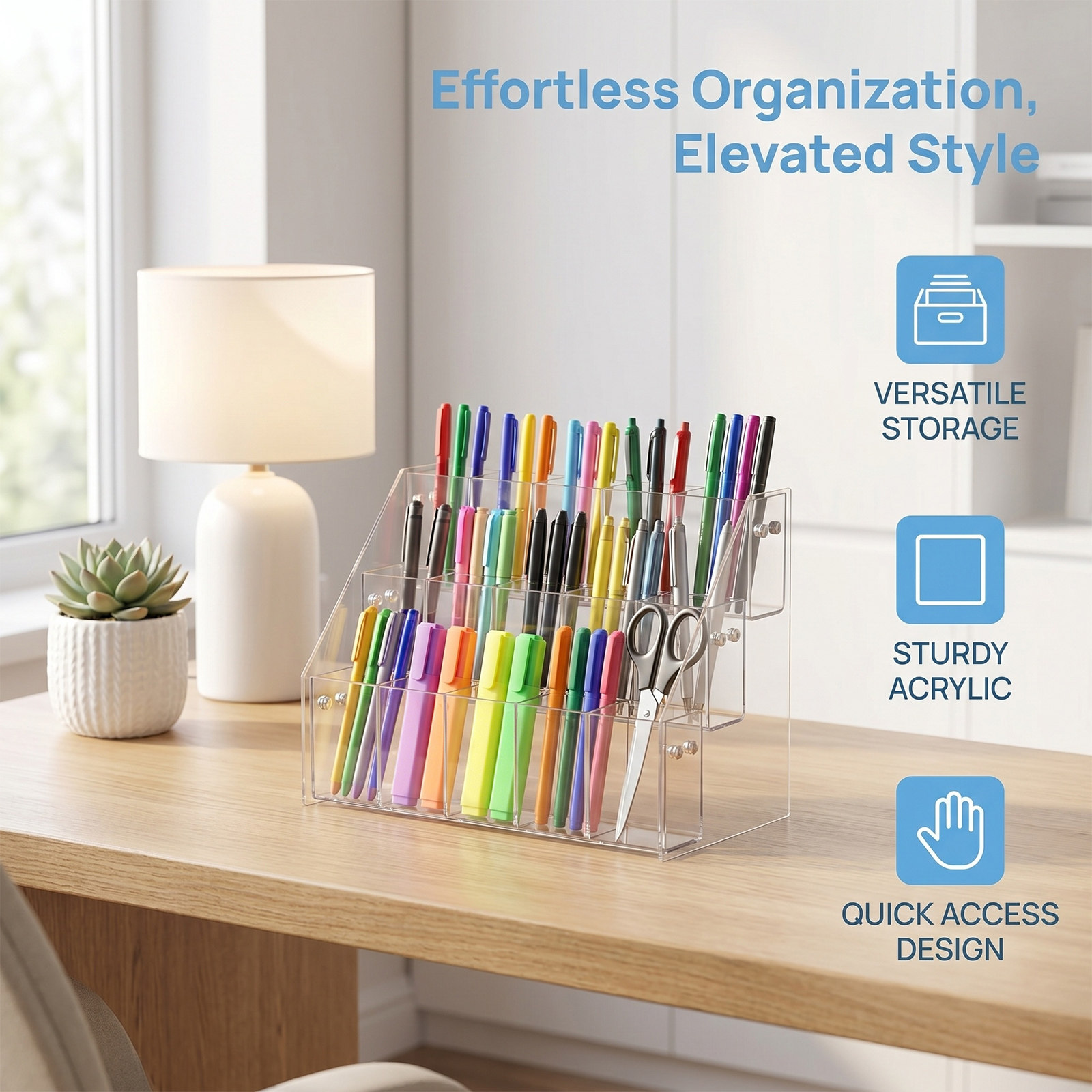 ที่วางปากกาอะคริลิกใสทันสมัยสำ - Stationery And Office Supply Stores บทวิจารณ์และราคา