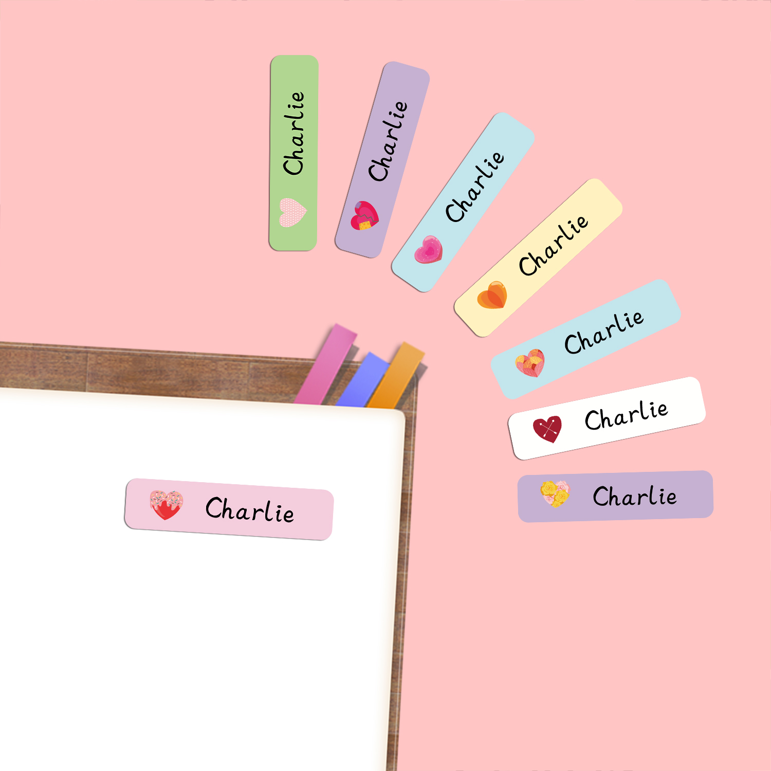 สติกเกอร์ป้ายชื่อรูปหัวใจแบบส่ - Stationery Office บทวิจารณ์และราคา