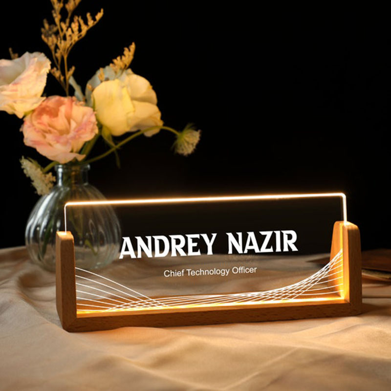 ป้ายชื่ออะคริลิคตั้งโต๊ะแบบมีไ - Desk Name Plate บทวิจารณ์และราคา