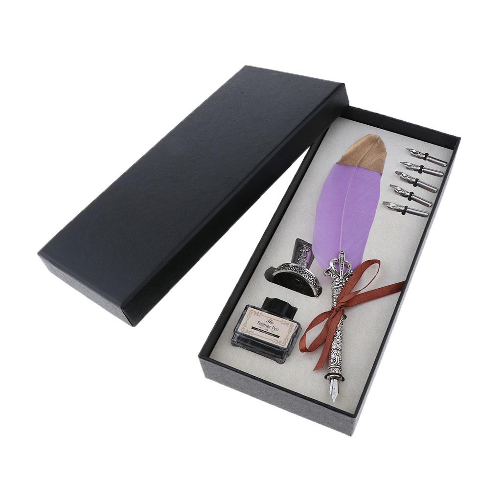 ชุดปากกาโบราณแบบขนนกสำหรับเขีย - Calligraphy Ink Bottle บทวิจารณ์และราคา